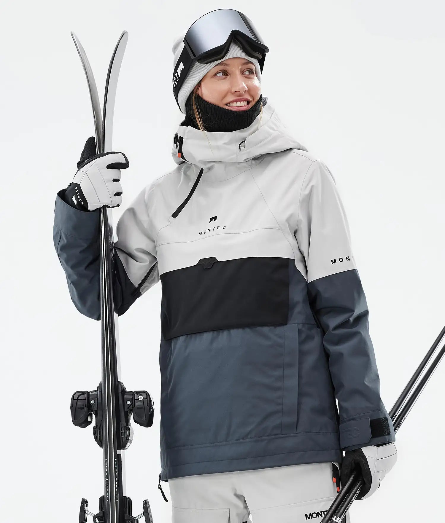 Drift W Ski Jacket Women Light Grey/Black/Metal Blue
