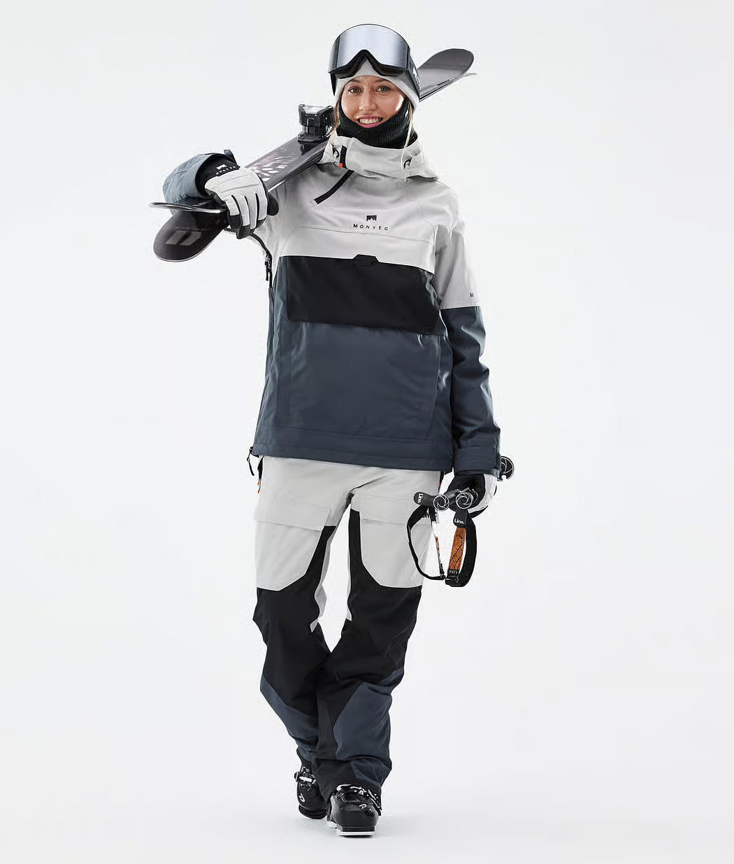 Drift W Ski Jacket Women Light Grey/Black/Metal Blue
