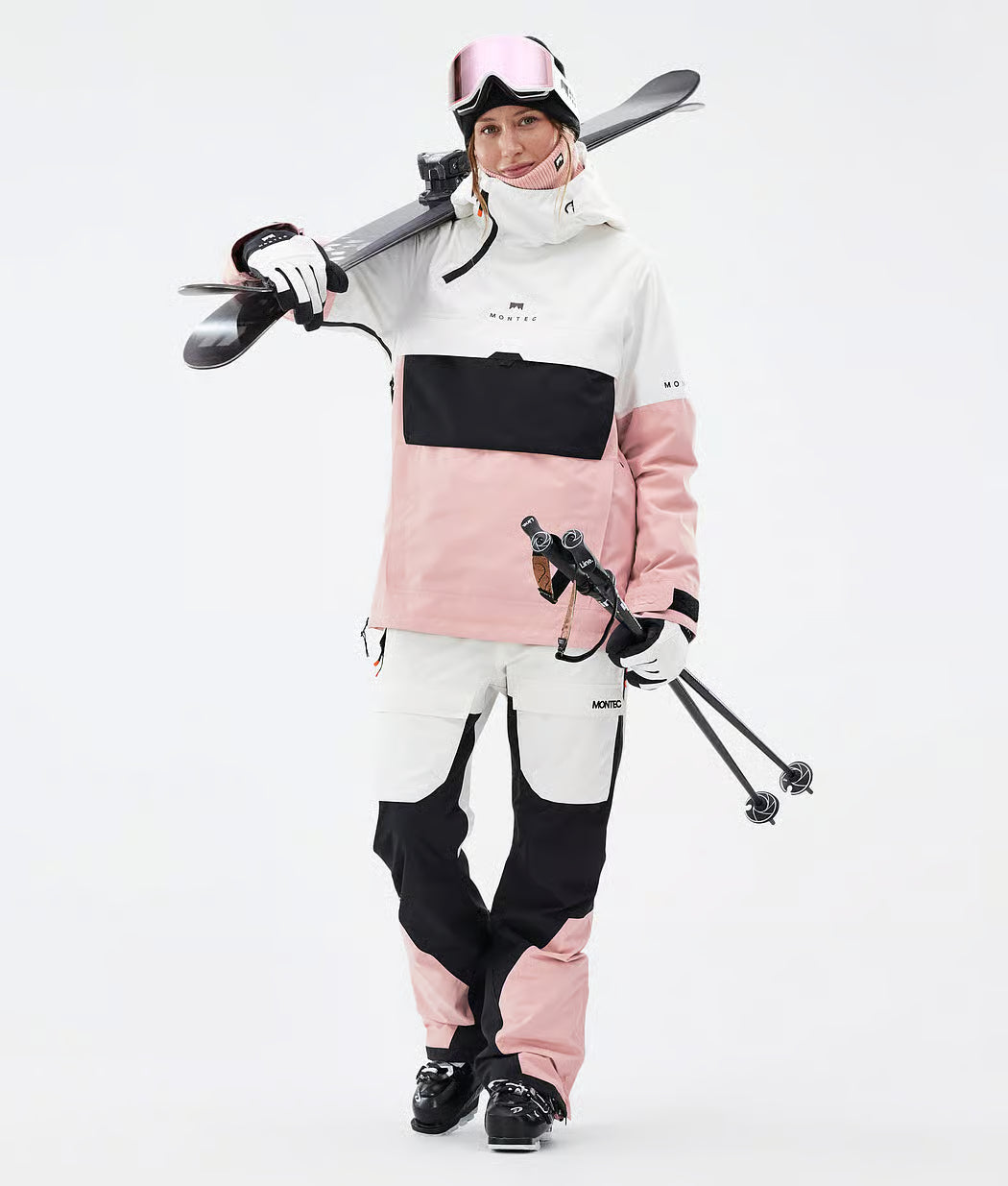 Drift W Ski Jacket Women Old White/Black/Soft Pink