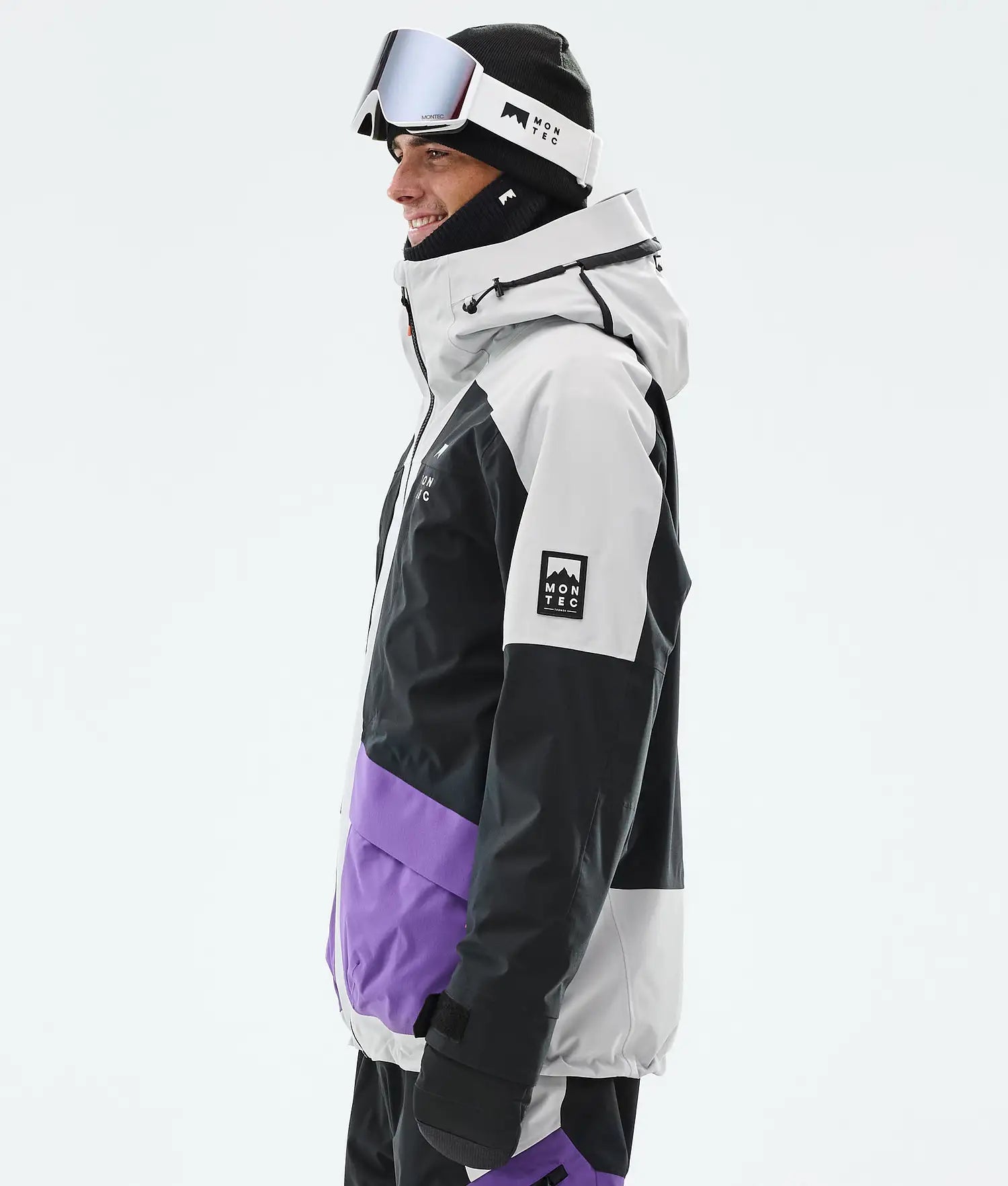 Morph Ski Jacket Men Light Grey/Black/Vivid Purple