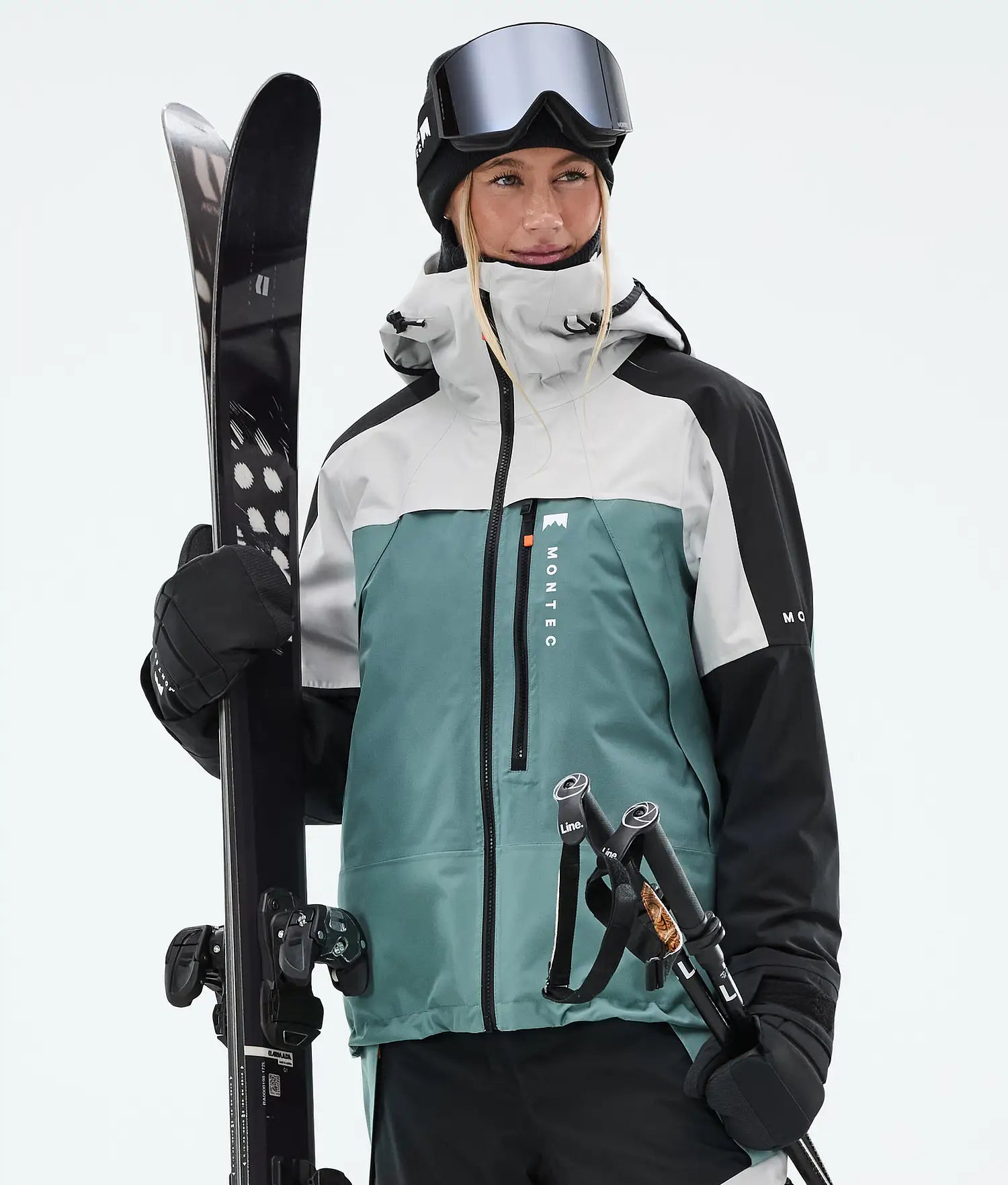 Specter W Ski Jacket Women Light Grey/Black/Atlantic