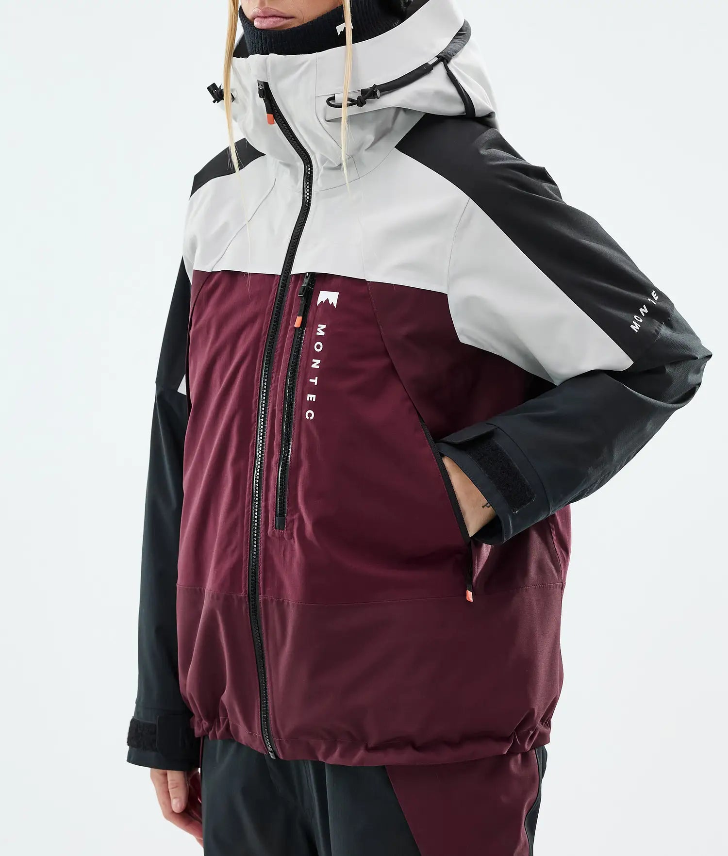 Specter W Ski Jacket Women Light Grey/Black/Burgundy