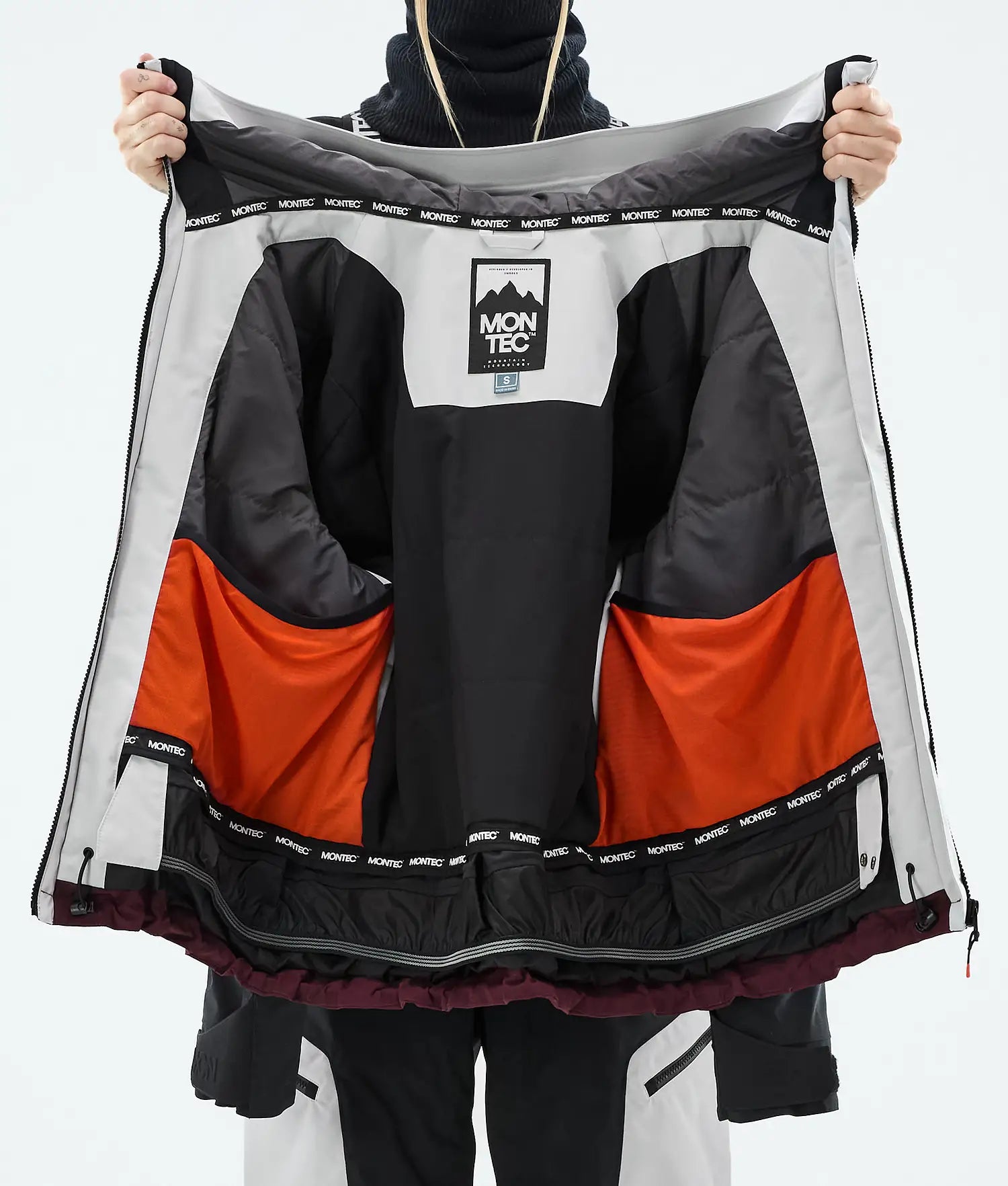 Specter W Ski Jacket Women Light Grey/Black/Burgundy