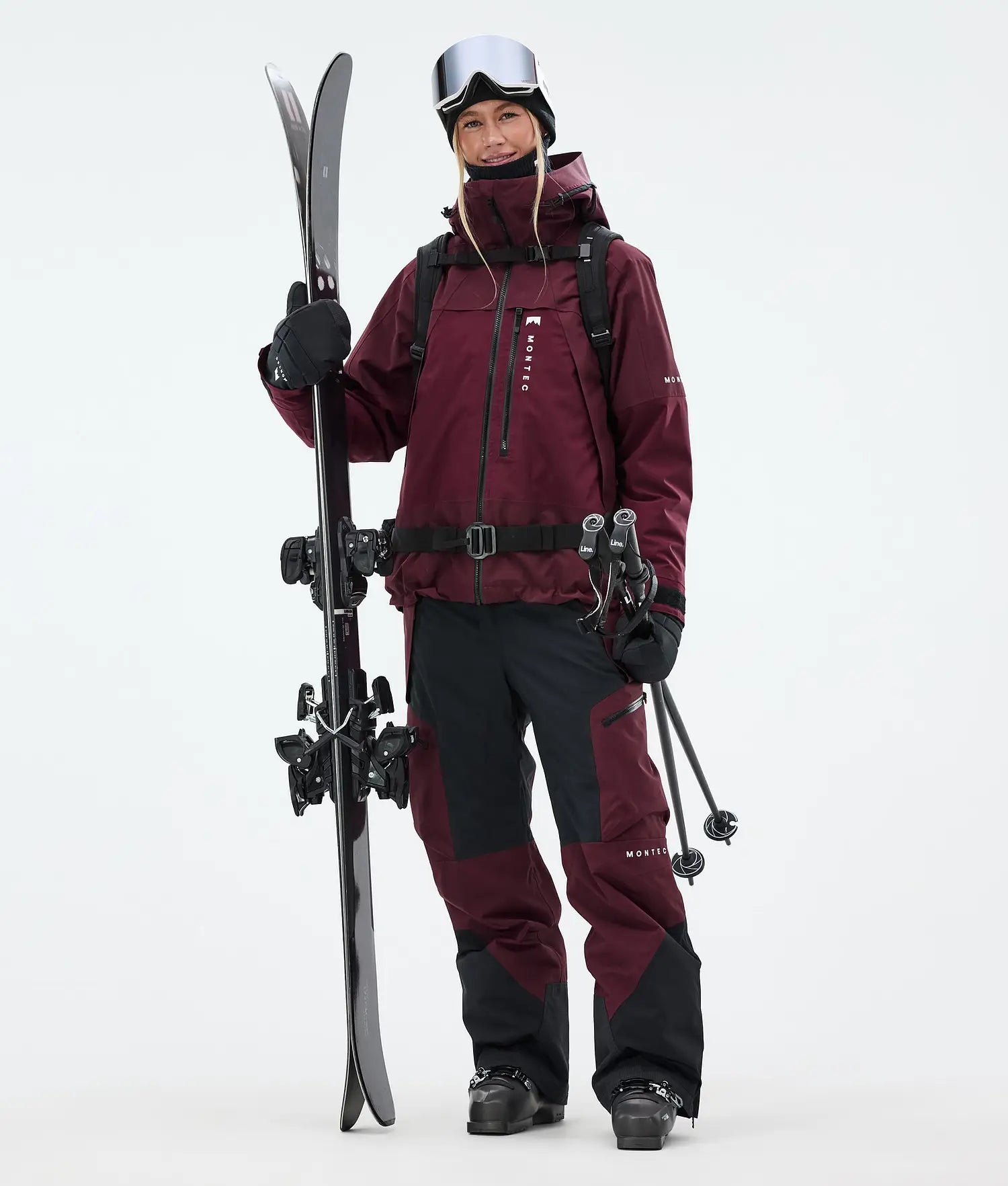 Plow W Ski Pants Women Burgundy/Black