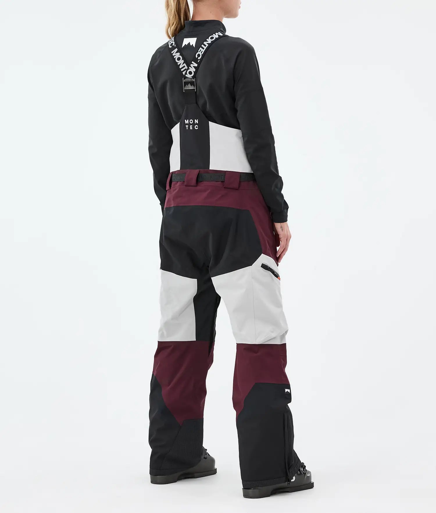 Plow W Ski Pants Women Light Grey/Black/Burgundy