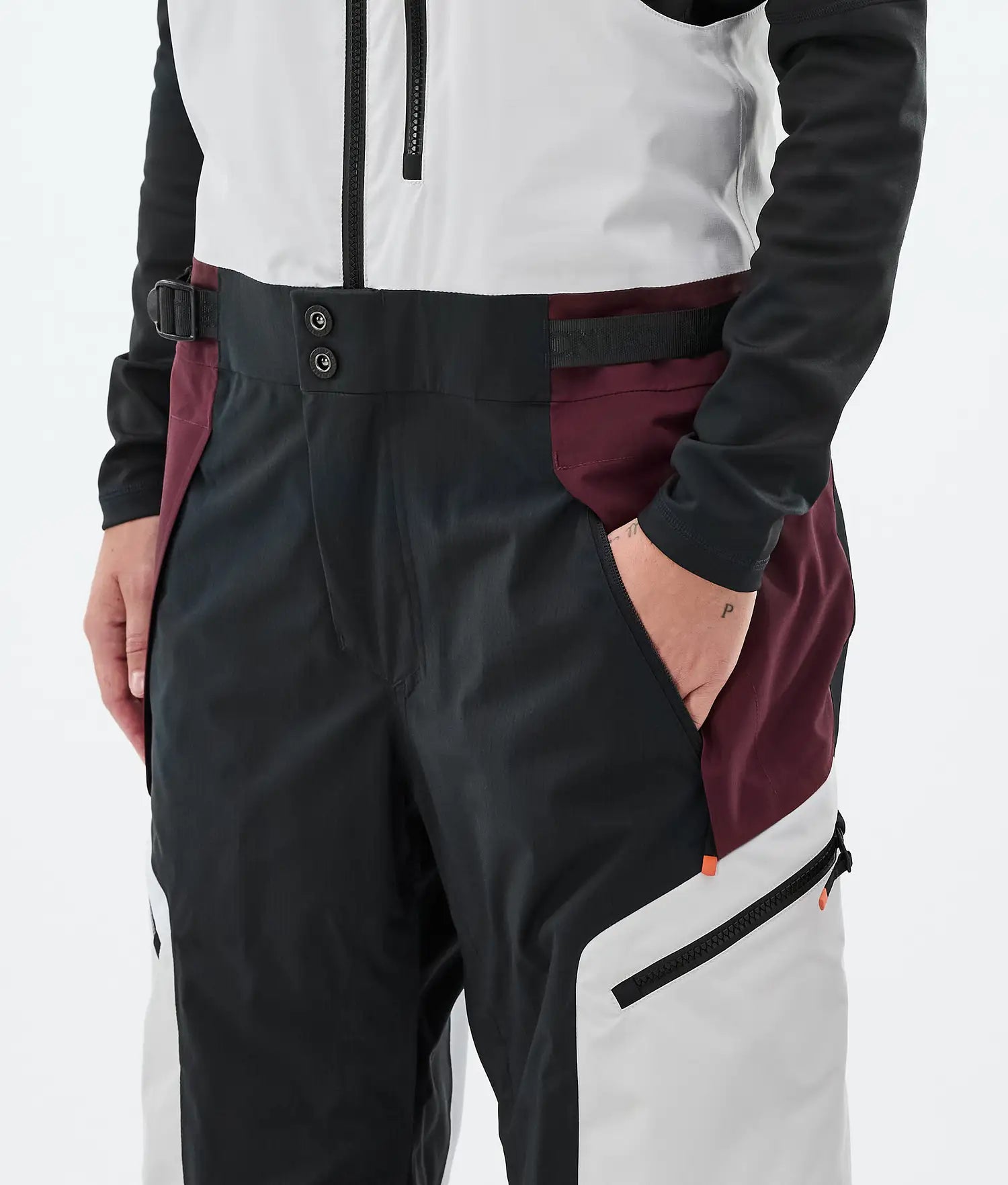 Plow W Ski Pants Women Light Grey/Black/Burgundy